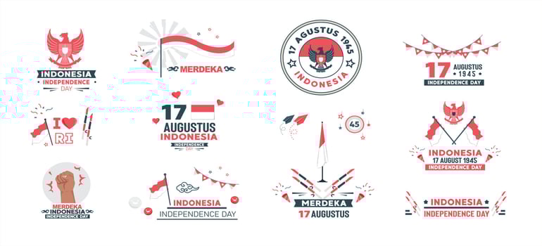 August 17th poster. background of the spirit of Indonesian Independence Day. august 17 celebration background collection. a collection of layouts for banners and flyers vector