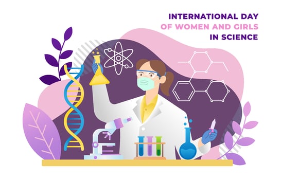 International Day of Women and Girls in Science Concept vector
