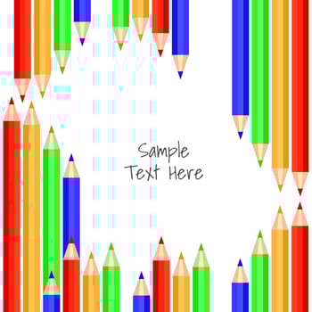 Frame of varicolored pencils vector image.