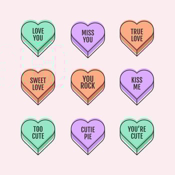 Lovely conversation hearts collection. - Vector. vector