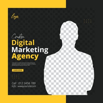 social media post template for Online Education. Design for Business Webinar, Creative webinar, Courses and other E-Learning, marketing webinar, digital marketing agency, digital business marketing vector