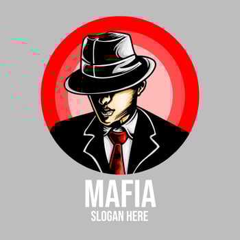Mafia Character Logo Design vector illustration