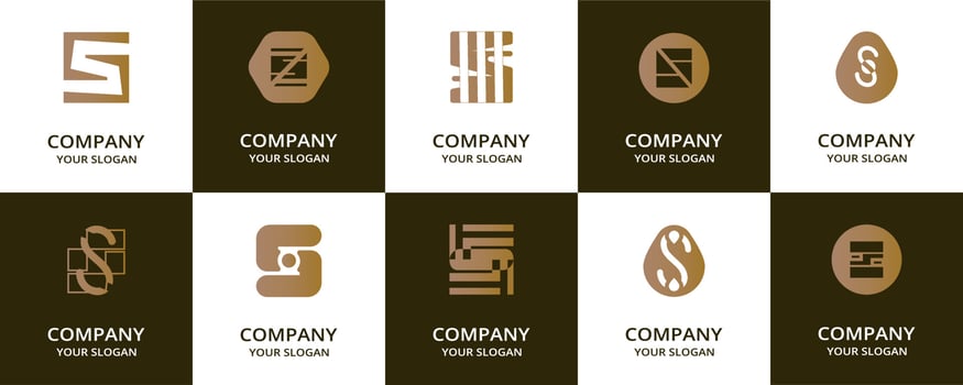 S letter logo set. vector