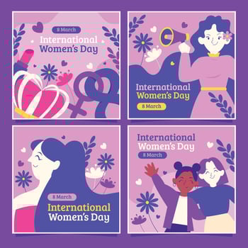 International Women Day Social Media vector