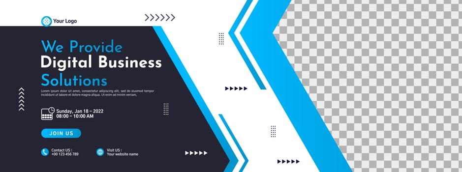 Business conference banner template design for webinar, marketing, online class program, etc vector