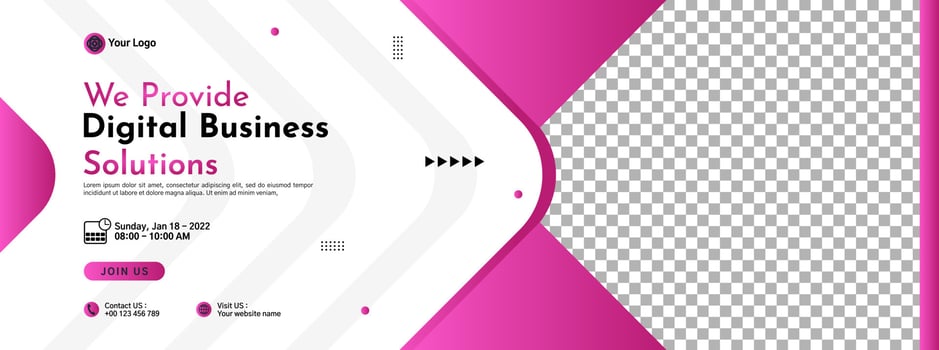 Business conference banner template design for webinar, marketing, online class program, etc vector
