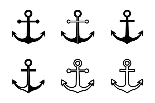 anchor icon set vector design template