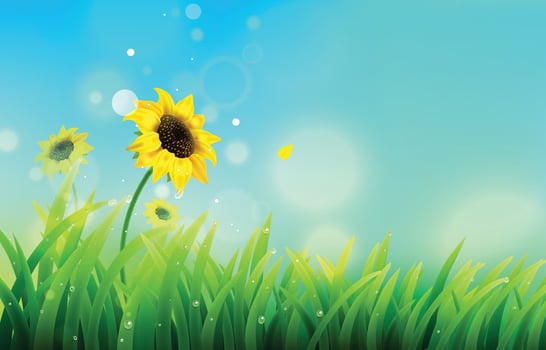 Morning Breeze with Spring Shower and Dew vector