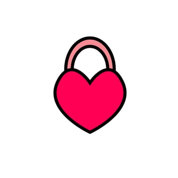 heart padlock icon design. icon design for valentine. vector