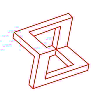 Impossible optical illusion shape. Optical art objects. Impossible figures. Sacred geometry. vector