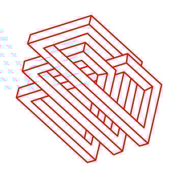 Optical illusion shapes. Logo. Optical art objects. Impossible figures. Escher style. Geometry. vector