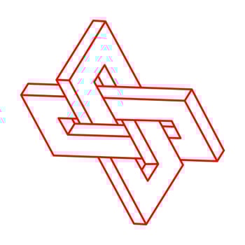 Impossible optical illusion shapes. Optical art objects. Impossible figure. Sacred geometry. Logo. vector