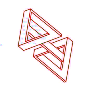 Impossible objects. Optical illusion shapes. Logo. 3d illustration. Geometric figure. vector