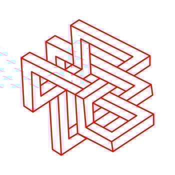 Illusion shapes. 3d geometry. Optical illusion figure. Logo. Sacred geometry objects. vector