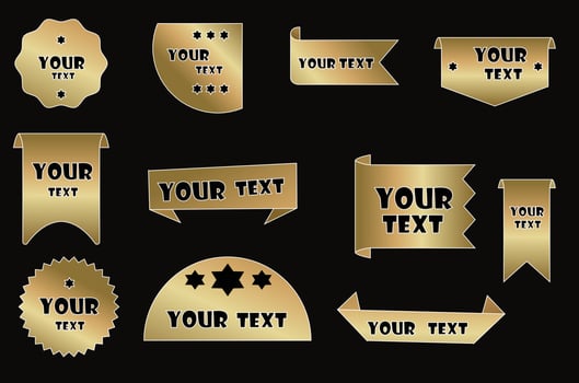 Templates luxury shiny golden shapes vector