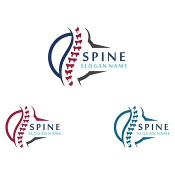Spine chiropractic Care logo designs concept, Backbone Logo template vector