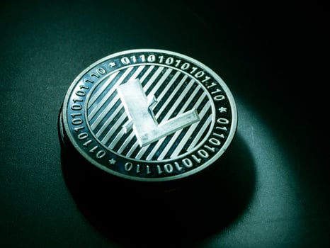 Litecoin digital cryptocurrency coin photo