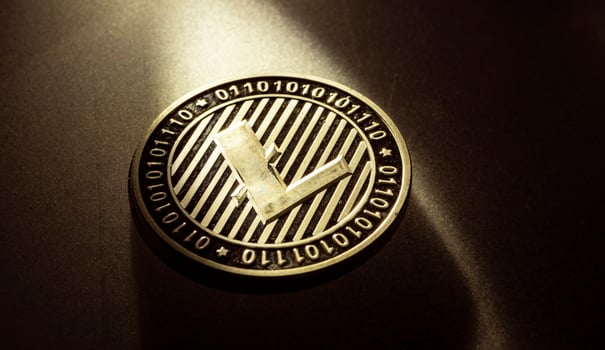 Litecoin digital cryptocurrency coin photo