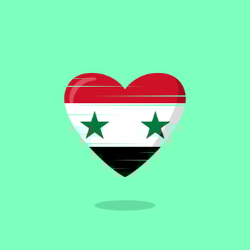 Syria flag shaped love illustration vector