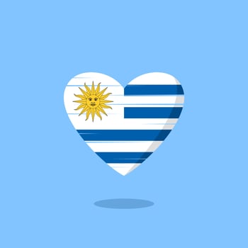 Uruguay flag shaped love illustration vector