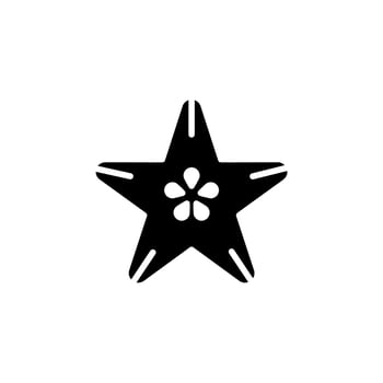 Star Fruit Solid Icon, Vector, Illustration, Logo Template. Suitable For Many Purposes. vector