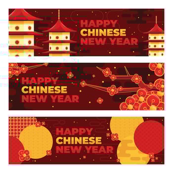 Chinese New Year Banner Design Collection vector