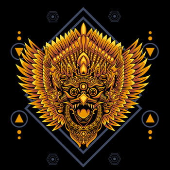 Jatayu culture mask illustration vector