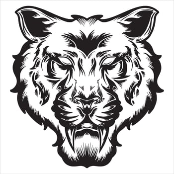 tiger head illustration isolated on white background. Images for logo, label, emblem, Stock Vector, vector