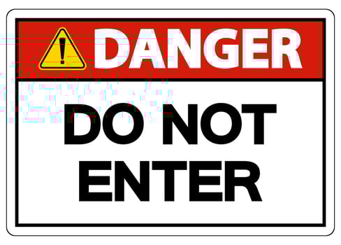 Danger Do Not Enter Symbol On White Background vector