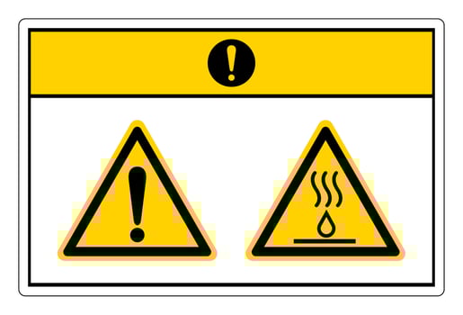 Caution Hot Liquids Burn Hazard Symbol Sign On White Background vector