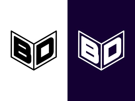 Initial letter BD minimalist and modern 3D logo design vector