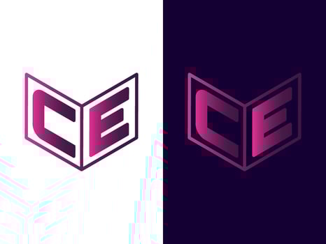 Initial letter CE minimalist and modern 3D logo design vector