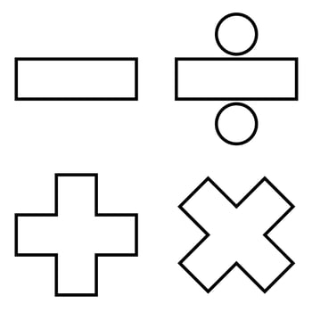 Math signs icon black color illustration flat style simple image vector
