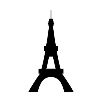 Eiffel Tower black color icon . vector