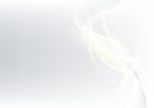 Abstract illuminated shiny wavy light lines with dots particles on white background vector