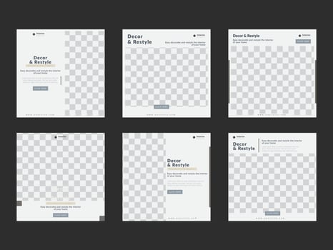 Interior template social media post vector