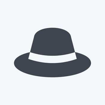 Hat Icon in trendy glyph style isolated on soft blue background good for graphic design elements vector