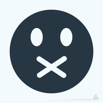 Icon Emoticon Mute - Glyph Style good for printing vector