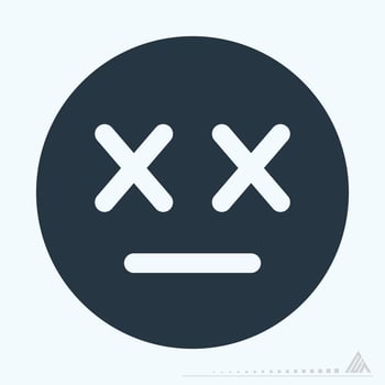 Icon Emoticon Dead - Glyph Style good for graphic design elements vector