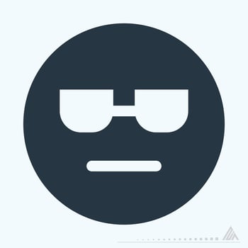 Icon Emoticon Cool - Glyph Style good for education vector