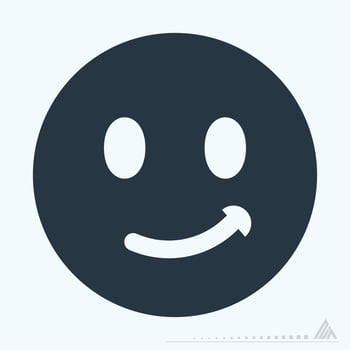 Icon Emoticon Smile 2 - Glyph Style good for printing vector