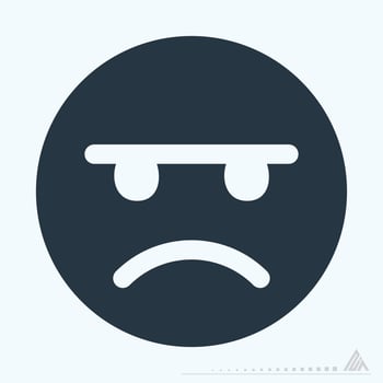 Icon Emoticon Angry - Glyph Style good for education vector