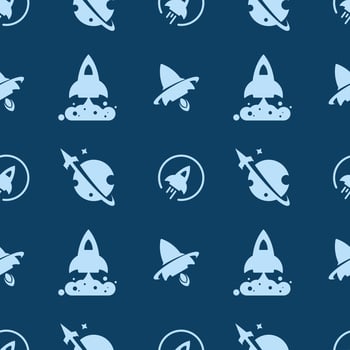 Rocket and space seamless pattern background, illustration, vector. vector