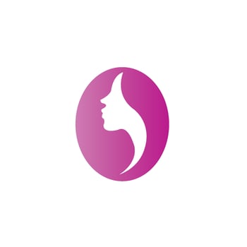 Woman face silhouette character illustration logo icon vector