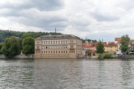 Prague, Czech Republic, 2019 - Buildings on the banks of the Vltava River photo