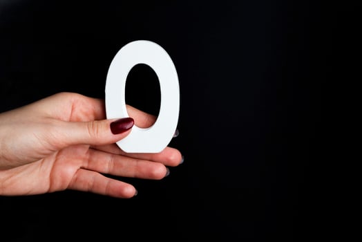 To female hands the number zero. photo