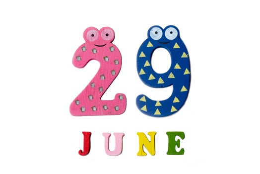 June 29. Image June 29, on a white background. photo