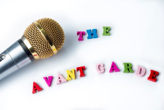 Microphone on a white background, close-up. photo