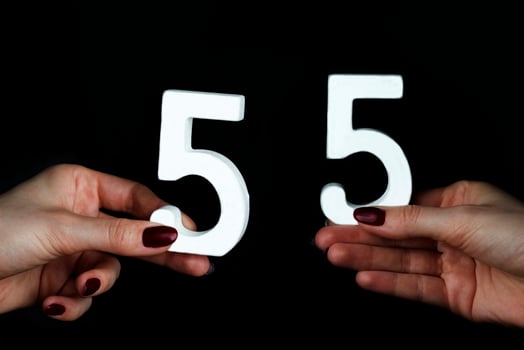 On the female palms figure fifty-five. photo