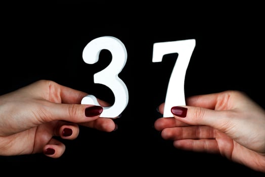 On the female palms figure thirty-seven. photo